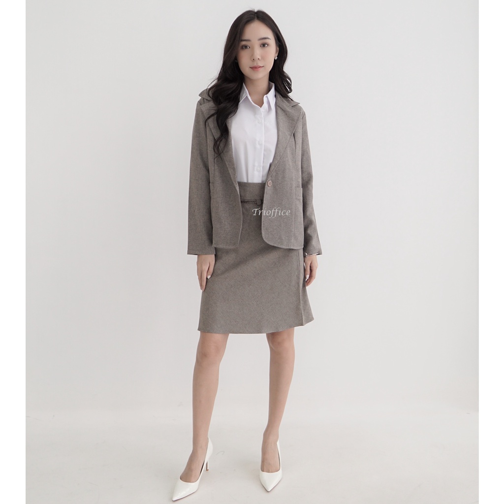 Blazer Wanita Formal Casual Bahan Katun Premium