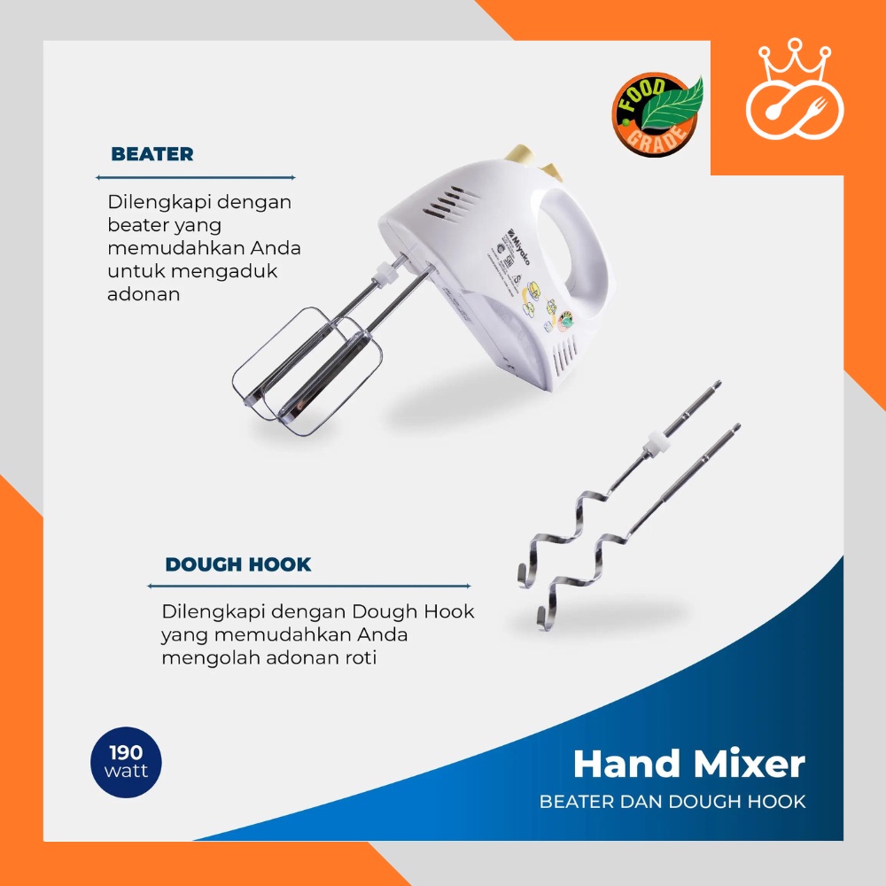 Hand Mixer Miyako HM 620 | Alat Pengaduk Adonan Kue