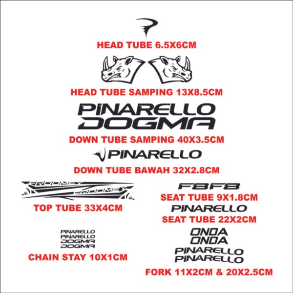 STICKER CUTTING Stiker Pack Sepeda Dogma Pinarello - Bicycle Decal Sticker FREE CUSTOM DESAIN