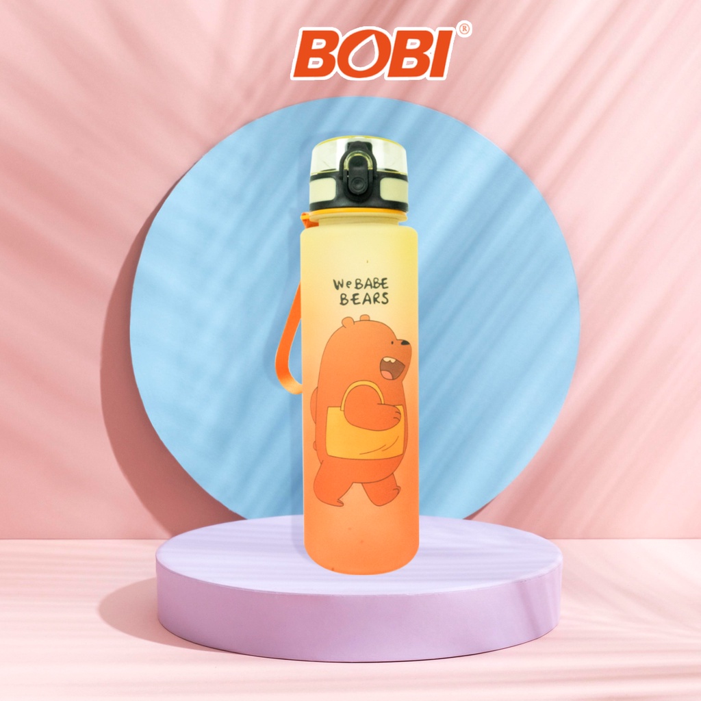 Botol Air Minum Motivasi 900ml kode BZ-268-2 / Botol Minum Viral Warna Gradasi / Botol Minum + Sticker Lucu Bobi