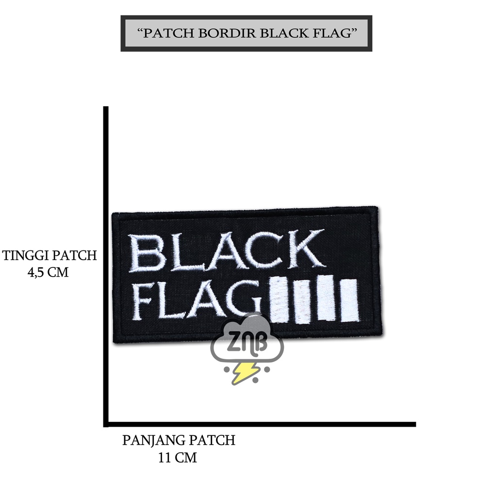 PATCH BLACK FLAG PATCH MUSIK/BAND PATCH PUNGGUNG TEMPELAN JAHIT