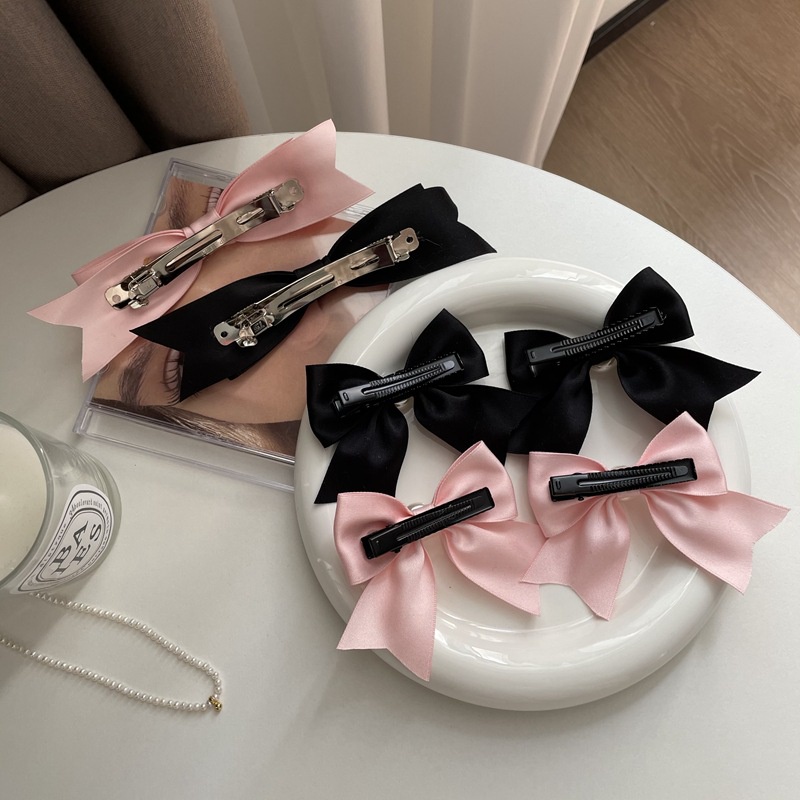 JEPITAN RAMBUT FRENCH RETRO STYLE MODEL PITA CUTE PEARL BOW RIBBON FAIRY JEPIT KOREA WANITA PINK HITAM MUTIARA LUCU GIRLY DREAMY HAIRCLIP HAIR CLIP PIN AKSESORIS KOREAN