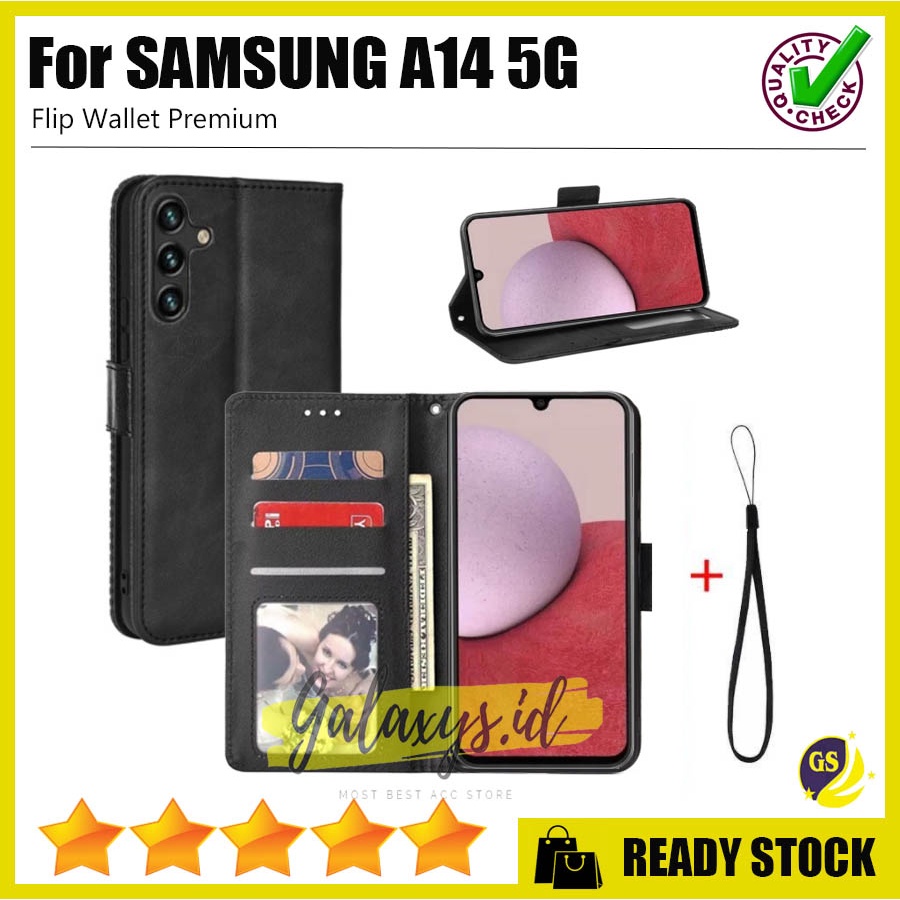 SAMSUNG A24 A54 5G A34 5G A14 5G A04 A04e A04S 2022 A13 4G / Samsung A03 A23 4G A33 A53 A73 5G Case Flip Cover Case Leather Wallet Sarung Buku Case Kulit Casing