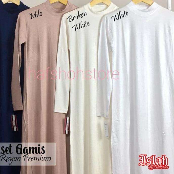Manset Gamis Polos Kaos Lengan Panjang / Dalaman Gamis Kaos Rayon Premium / Baju Gamis Wanita Muslim