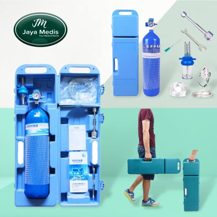 Terlaris Tabung Oxygen Portable Full Set - 4 Liter