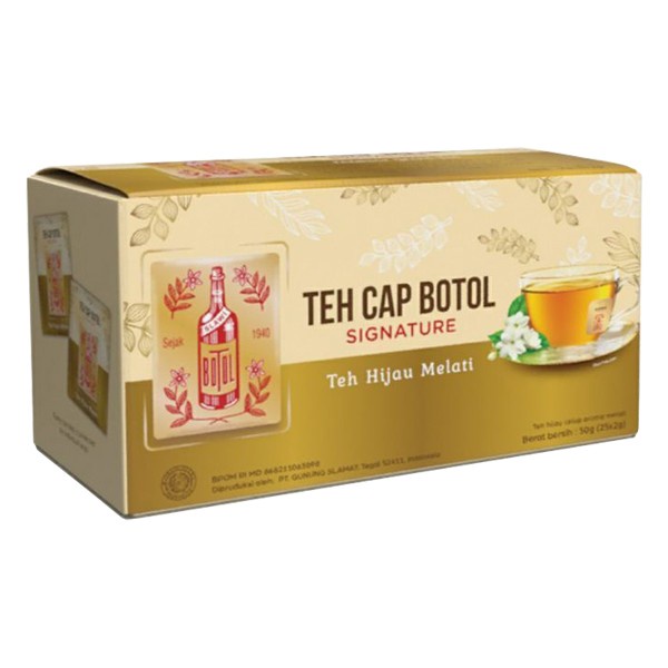 

Teh Cap Botol Signature Teh Hijau Celup Aroma Melati 50 g isi 25 's