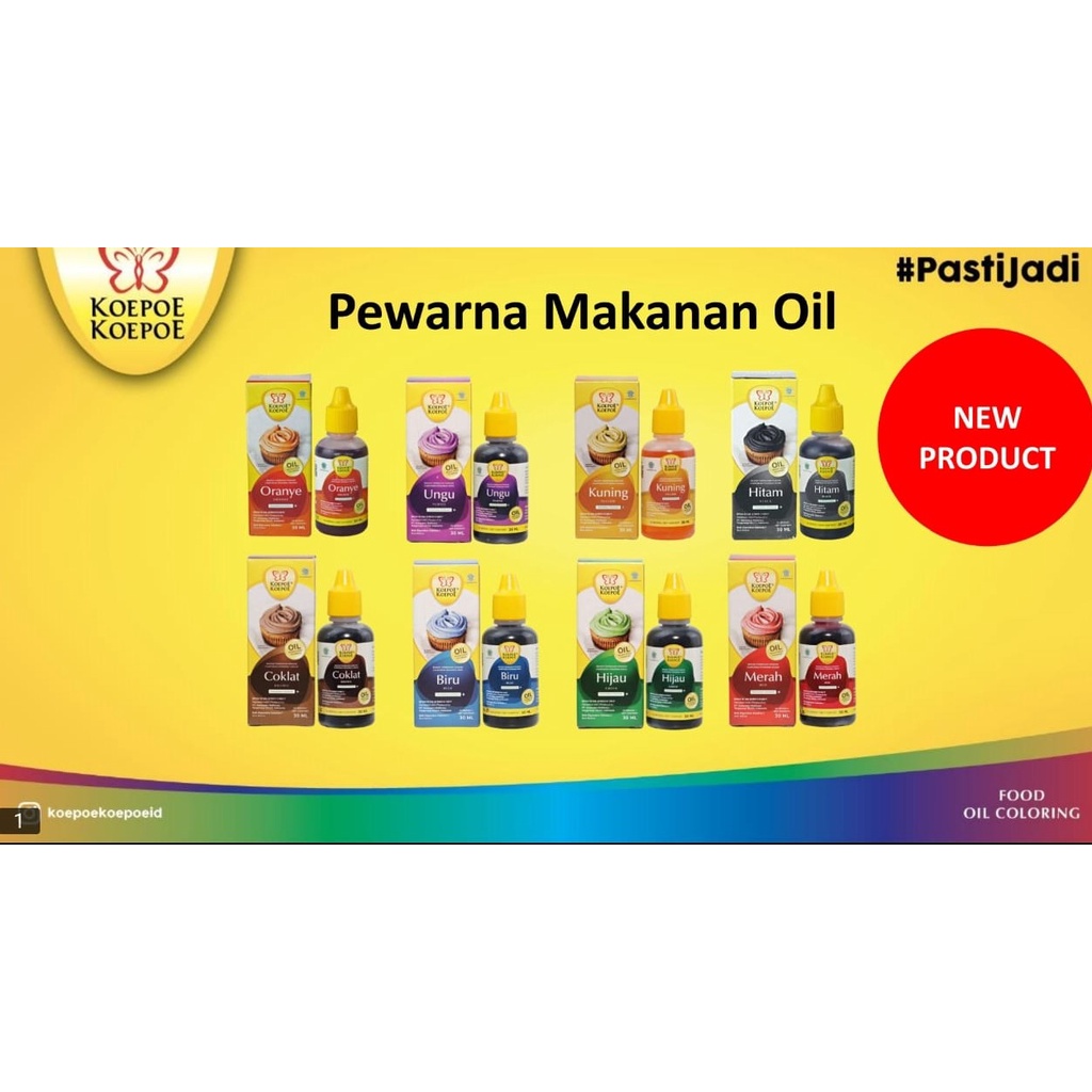 

PEWARNA MAKANAN OIL BASED 30 ml / PEWARNA BERBAHAN DASAR MINYAK