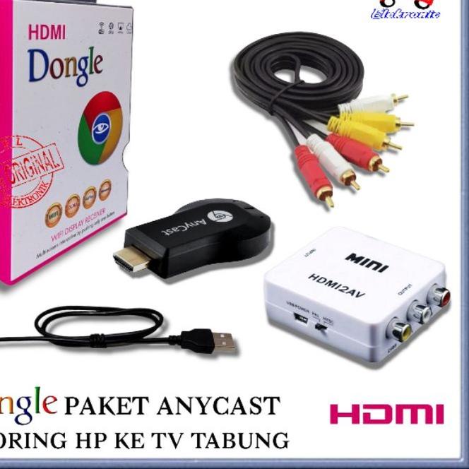 ✈ PAKET ANYCAST / ANYCAST DONGLE PAKET KE TV TABUNG / HDMI DISPLAY RECIVER TV EZCAST / PAKET ANYCAST
