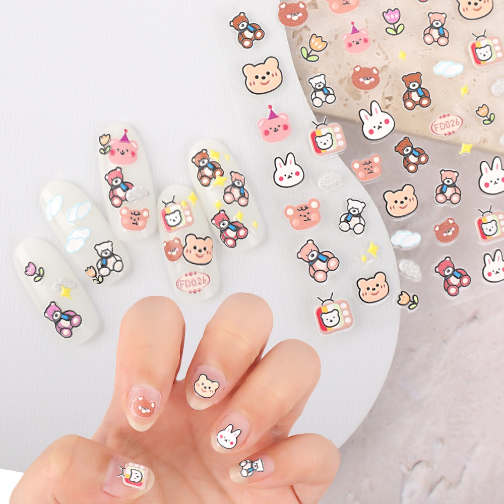 [STK] Mainan Stiker Kuku Anak Motif Karakter Lucu - Mainan Nail Art Hiasan Kutek Kuku