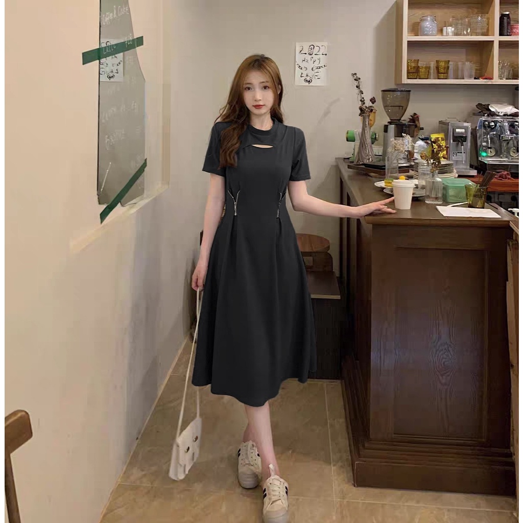 FWG - DRESS DOLA ZIPER / DRESS WANITA / BAJU WANITA KEKINIAN BARU / DRESS / DRESS KOREAN STYLE / GAUN PESTA