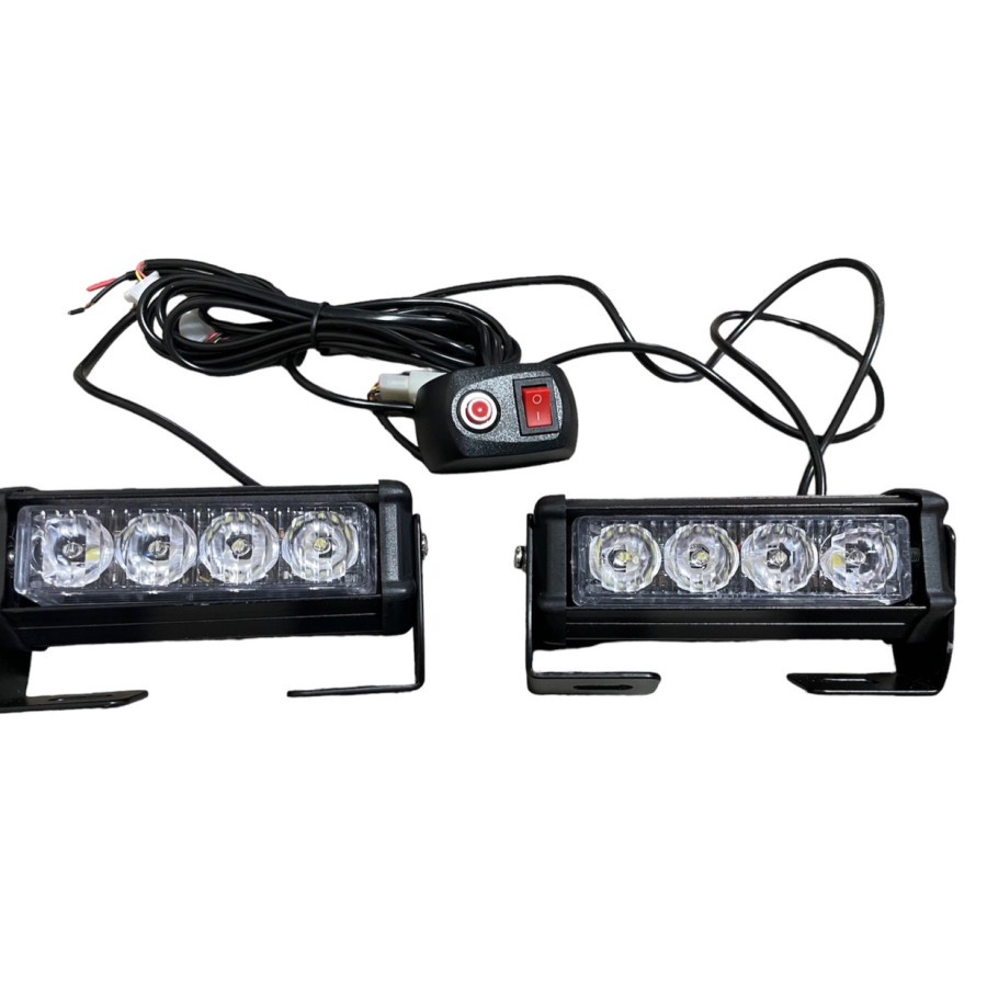 LAMPU TEMBAK LED FLASH RUNNING 2x4 4 MATA SEPASANG ISI 2PCS UNIVERSAL