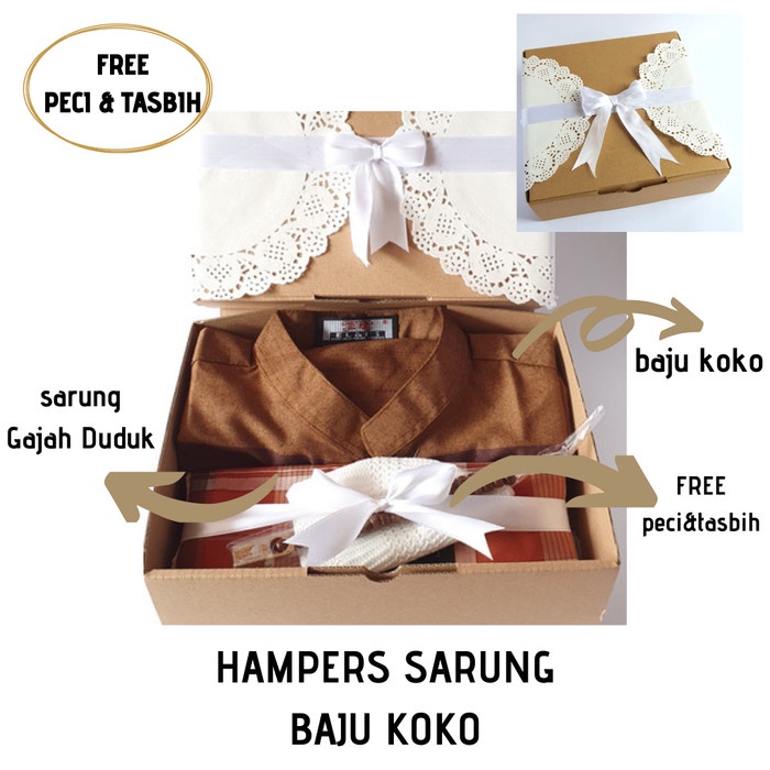 

ARS04 HAMPERS MUKENA BAJU KOKO DAN SARUNG FREE PECI DAN TASBIH PLUS BOX