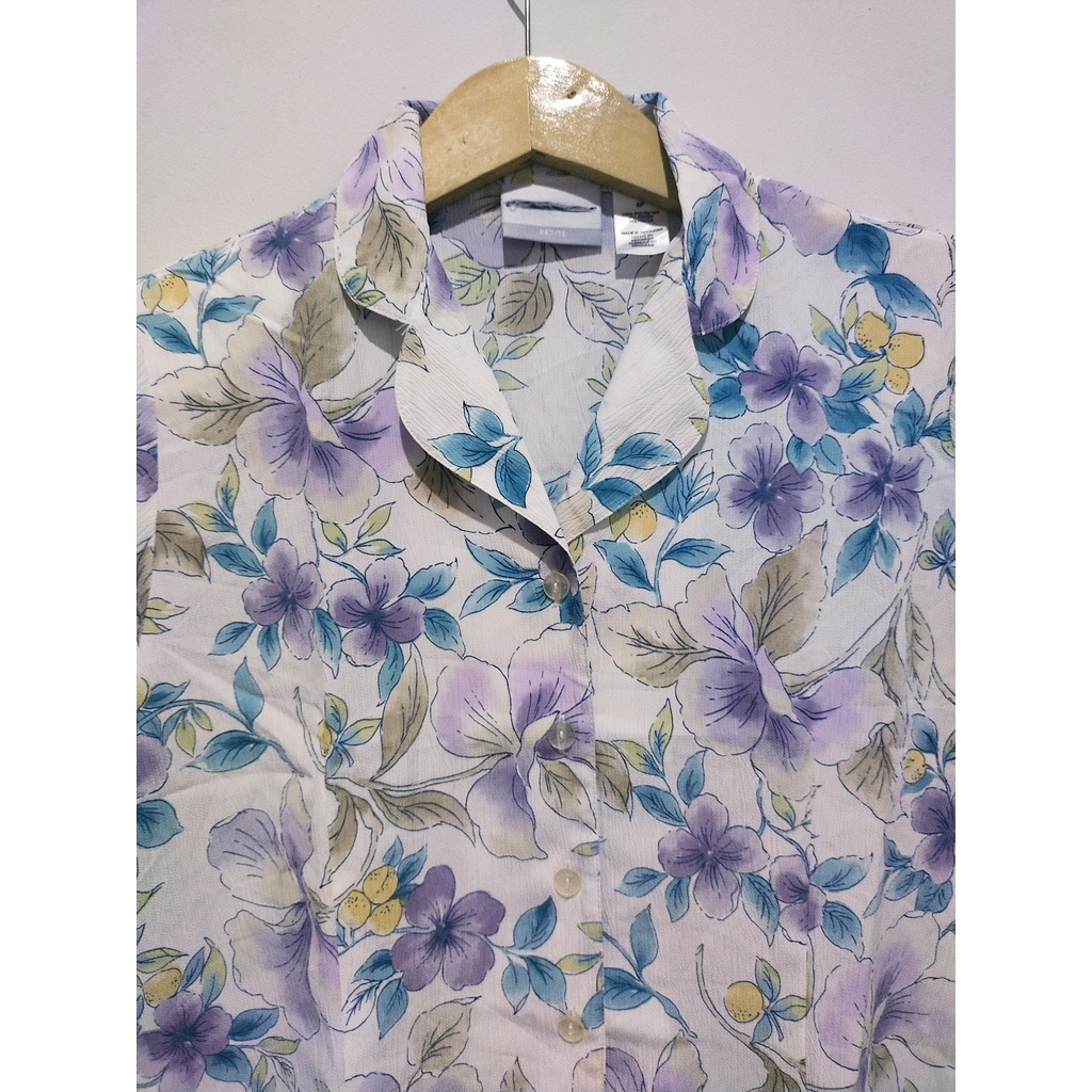 Udlia Atasan Wanita Blouse Kemeja Wanita Lengan Pendek Purple XS-XXXXXXL