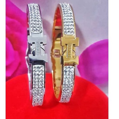 Gelang Tangan Bengle Titanium Full Permata Zircon 93