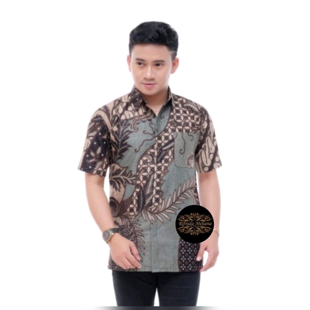 PROMO KEMEJA BATIK PRIA LENGAN PENDEK HEM BATIK TERBARU BATIK MURAH KHAS PEKALONGAN