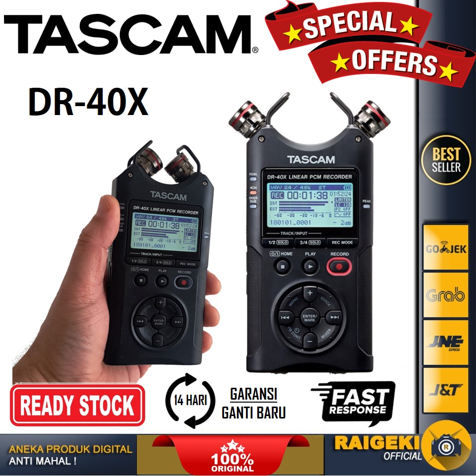 Tascam DR-40X Stereo Handheld Digital Audio Recorder