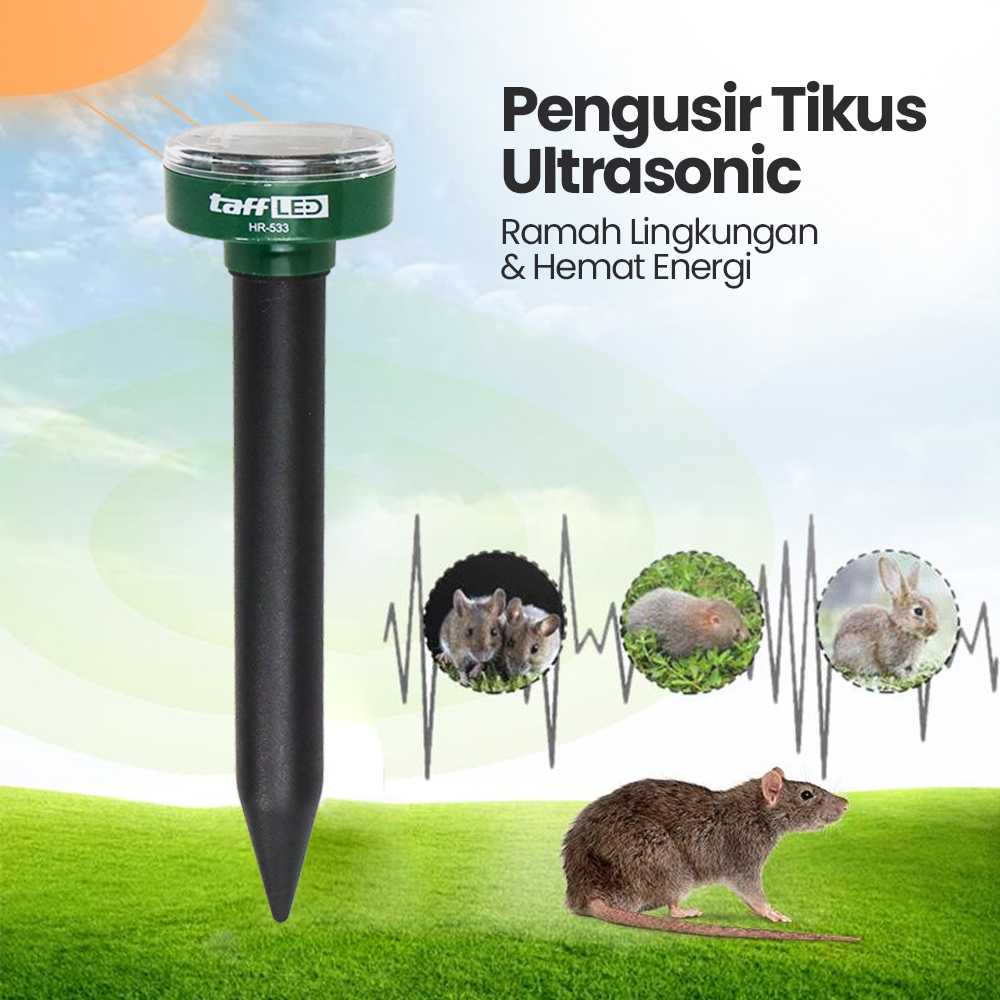 (BISA COD) FTIHSHP LED Pengusir Tikus Ultrasonic Solar Power untuk Kebun Taman HR-533