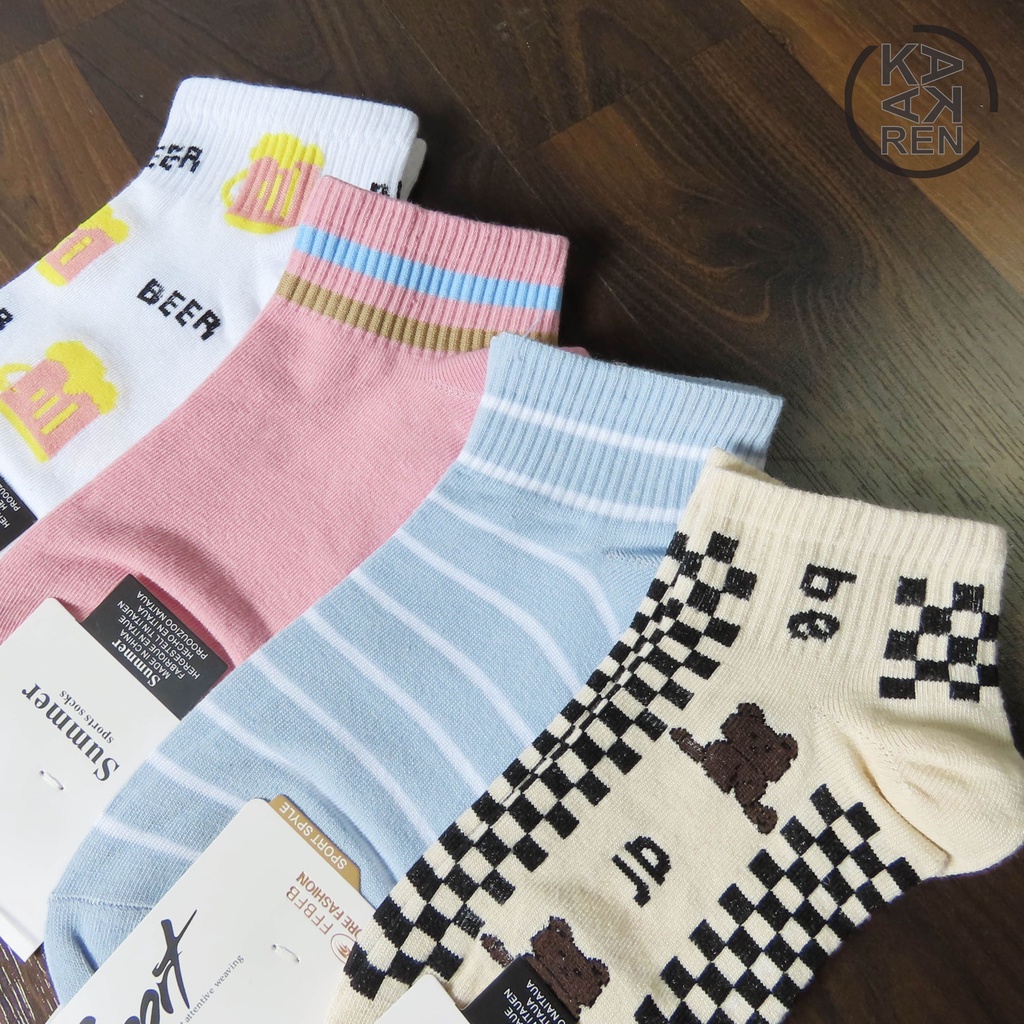 Kakaren Kaos Kaki Mata Kaki / Ankle Motif Warna Warni