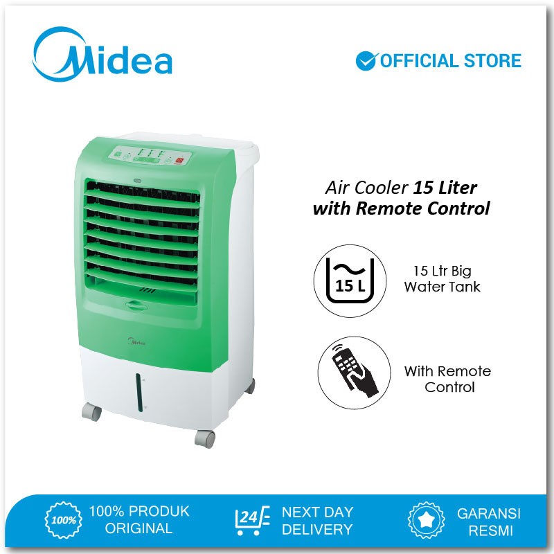Midea Air Cooler 15 Liter AC120-15F - Remote Control - Timer 7 jam - Hijau