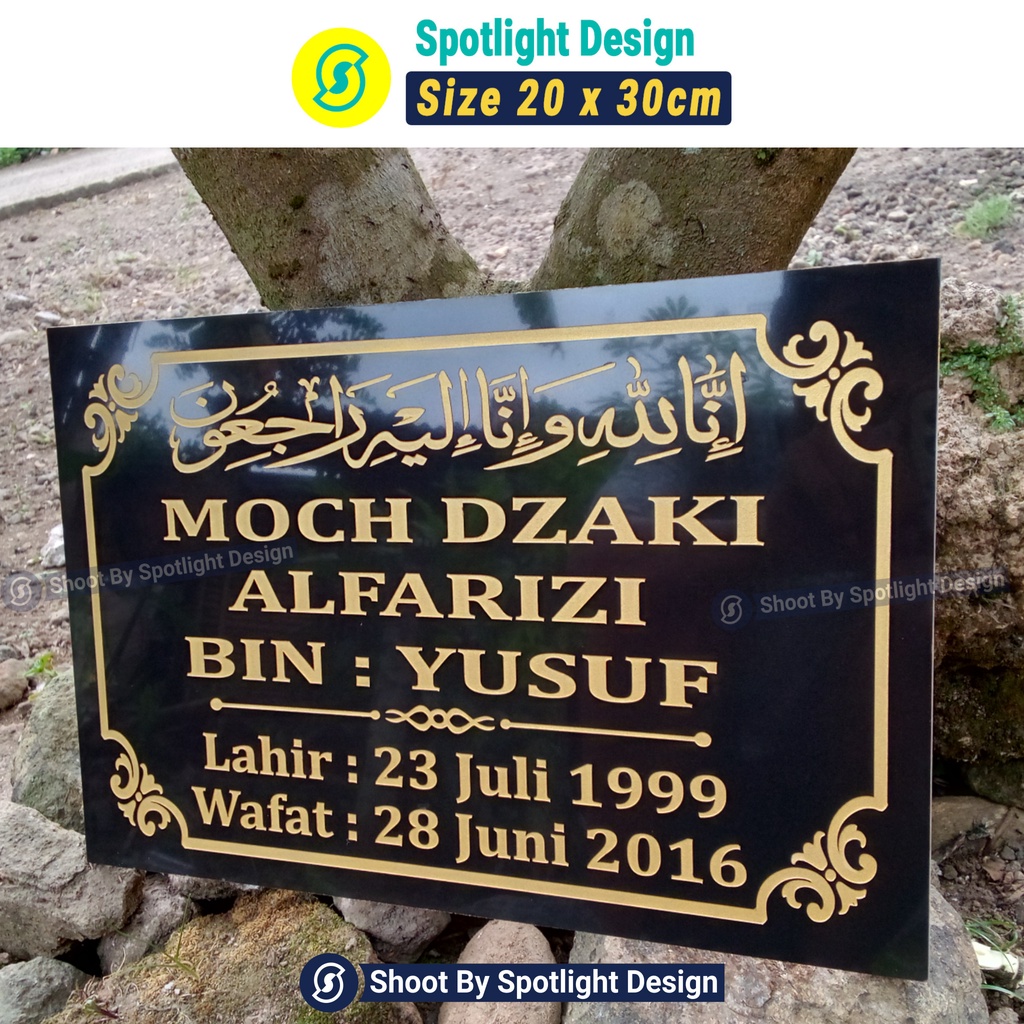 BATU NISAN MAKAM GRANIT UNTUK  MUSLIM 20X30 MURAH + GRATIS PACKING TEBAL