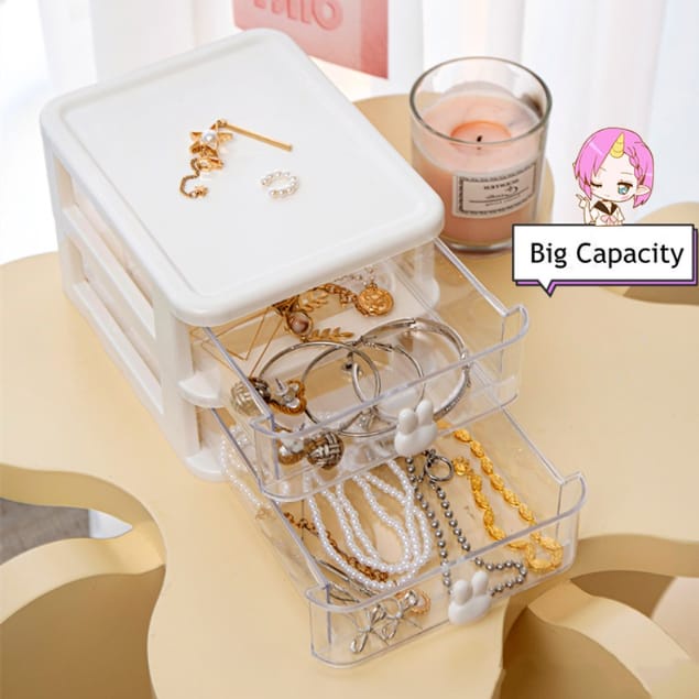 GP Laci Penyimpanan Kelinci /Desk Drawer Storage Box Stackable Kotak Dokumen Map Kotak Desktop Stationery Organizer