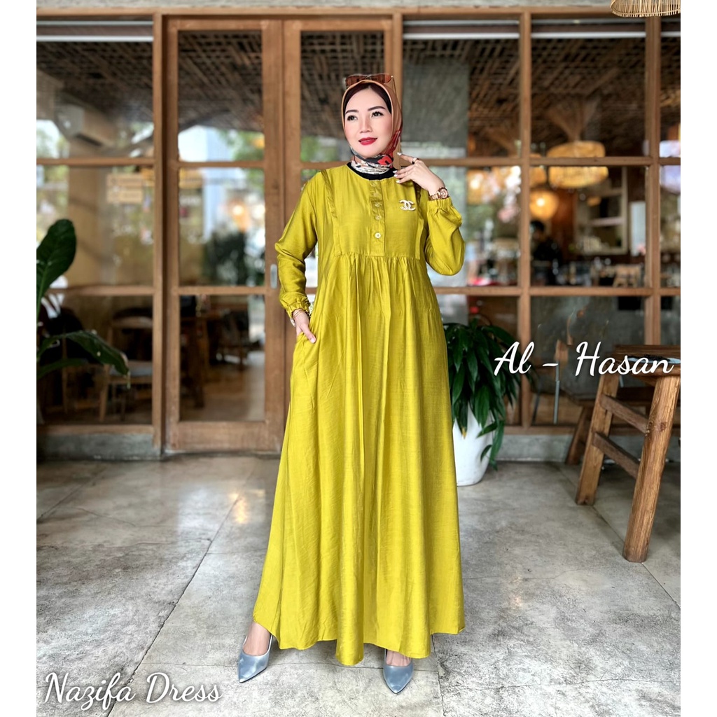 NAZIFA DRESS ALHASAN ORI//HANDAYANI SET/GAMIS/DRESS  BY CRYSTAL/ESCALA