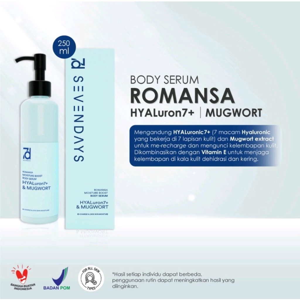 SEVEN DAYS ROMANSA BODY SERUM MOISTURIZER BOOST BLUE HYALU&amp;MUGWORT