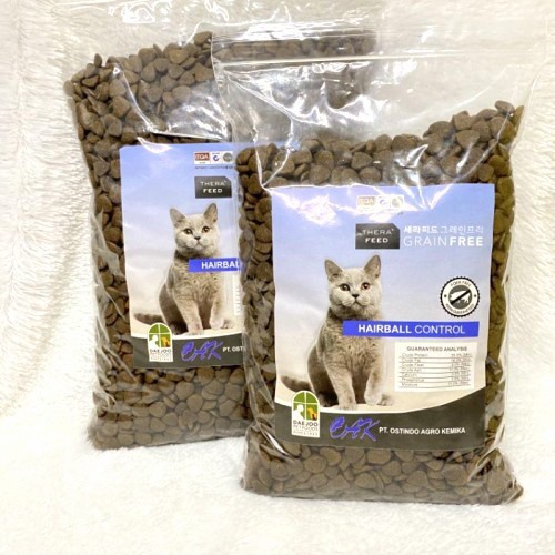 makanan kucing therafeed hairball 1000 gram repack ori promo murah