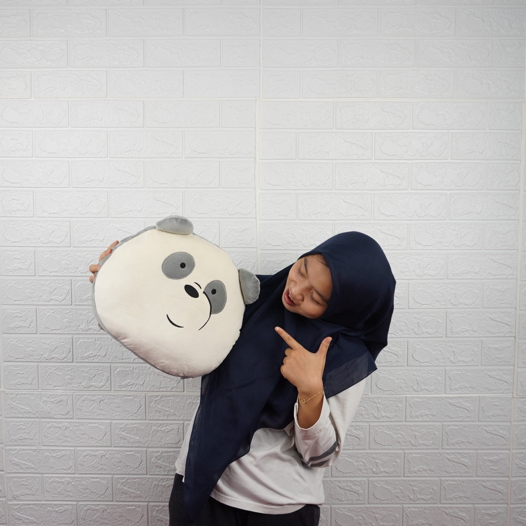 Boneka Bantal Kepala WE BARE BEARS Panda Terbaru Berbahan Halus dan Lembut