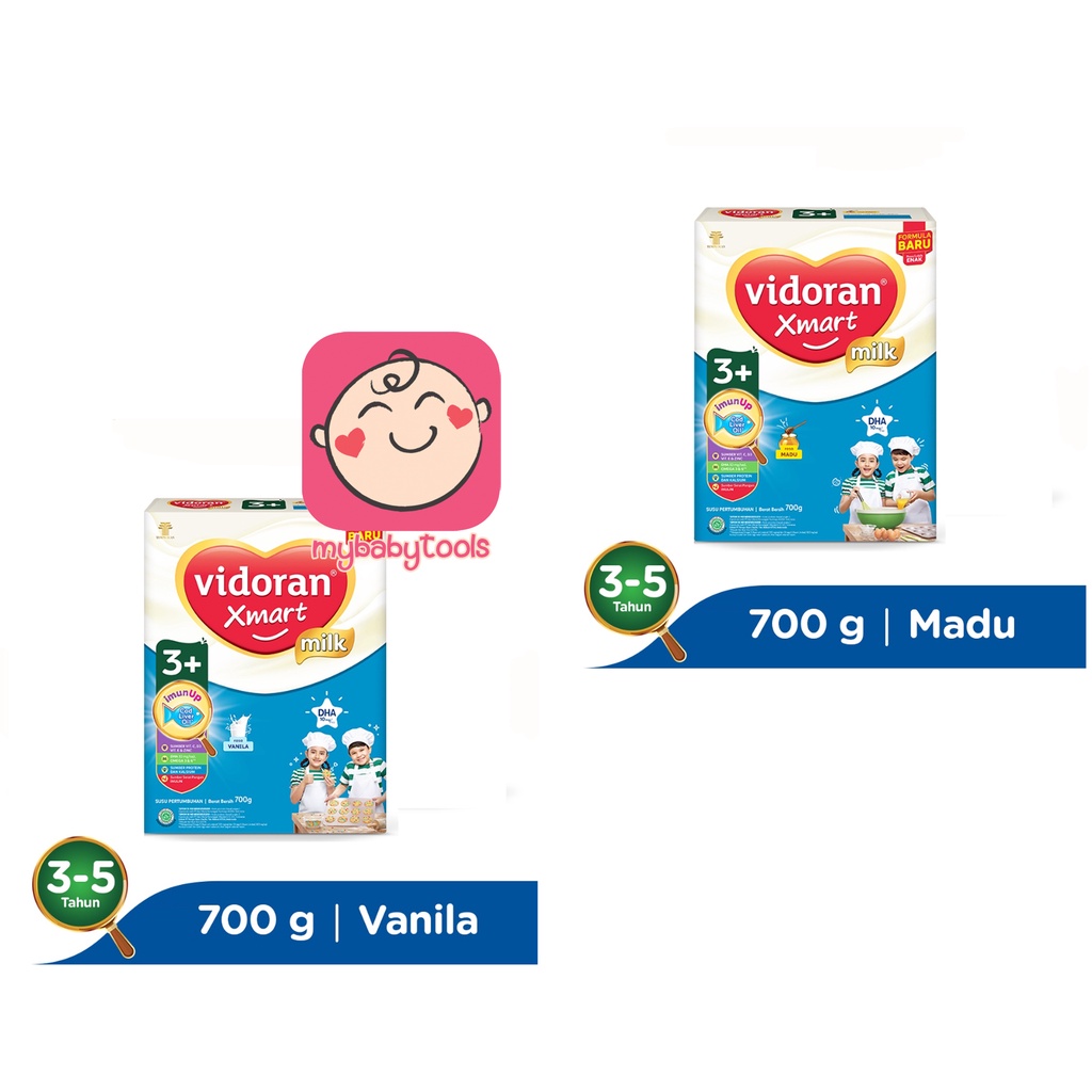 VIDORAN XMART 3+ IMUNUP VANILA MADU 700GR KEMASAN BARU