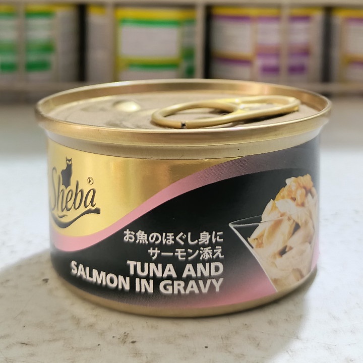 Makanan Kucing Sheba Kaleng Adult Tuna And Salmon In Gravy 85G Wet Food