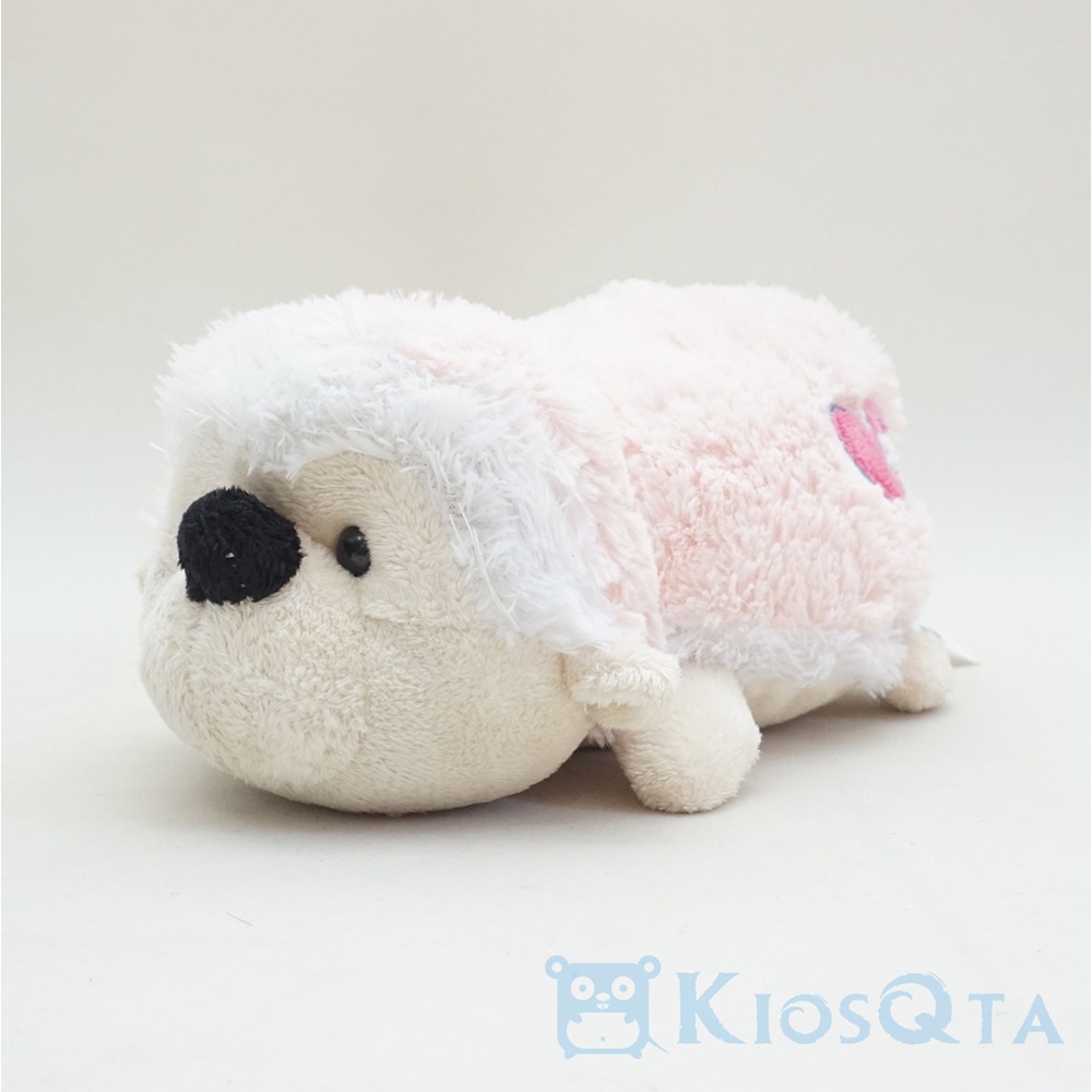 boneka landak mini hedgehog bulu pink muda medium