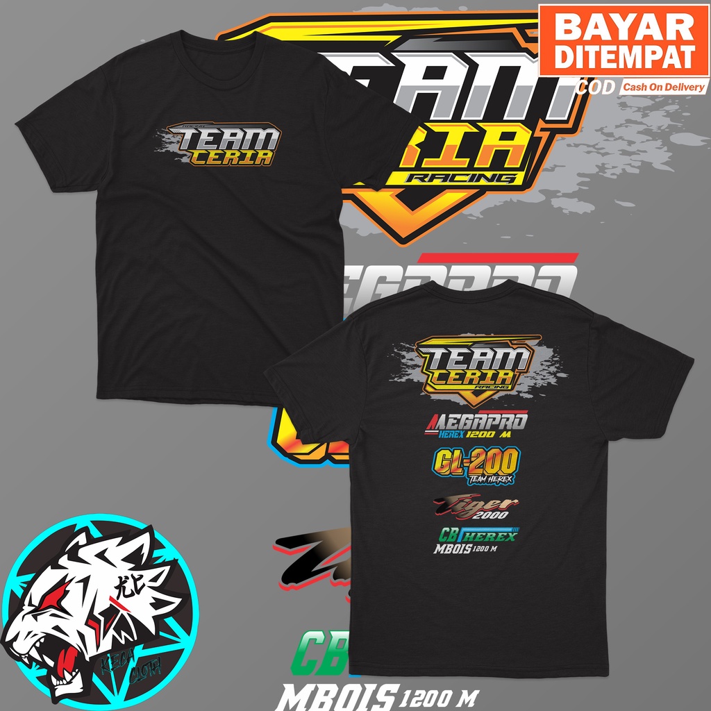 KAOS RACING TEAM CERIA MEGAPRO GL CB TIGER BIG SIZE JUMBO KAOS HEREX TEAM CERIA COWOK CEWEK