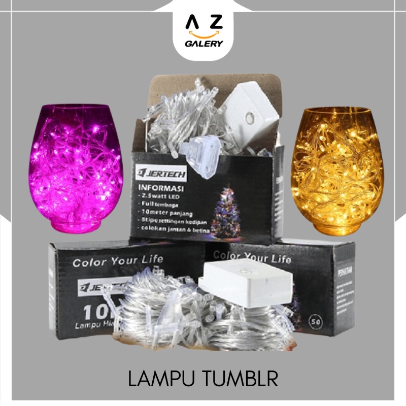 LAMPU TUMBLR LED 10 MTR PACKING KOTAK DEKORASI NATAL HIAS IMPORT MURAH COD Azgalery LT-1050K LT-0842P