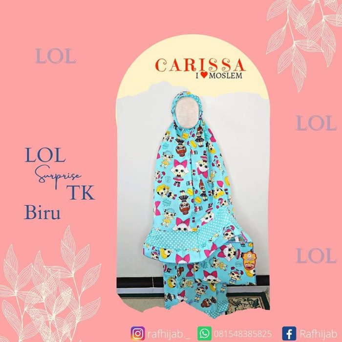 Mukena Anak Mukena anak Karakter Lucu Bahan Katun Mewah Harga Murah 6-9 Tahun - Hitam Gratis Ongkir 