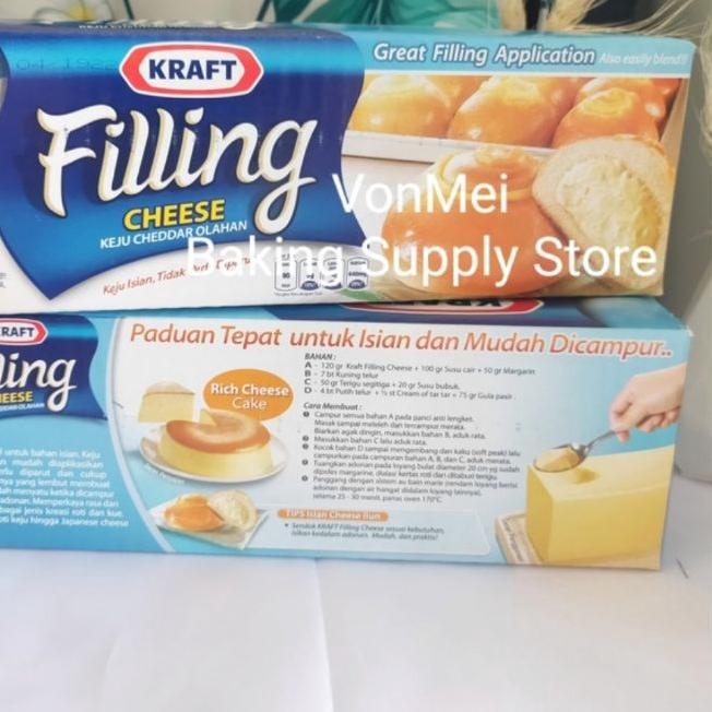 

✧ 500 gr KRAFT Filling Cheese Isian Keju Untuk roti Enak ℗