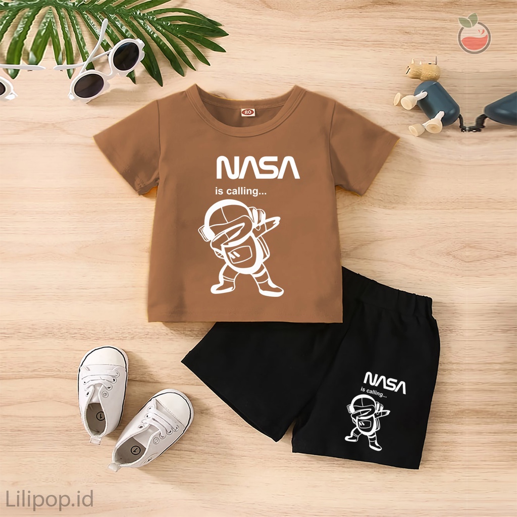 Baju Anak Stelan Kaos 3/4 Hero Cowok Cewek  Usia 1 - 4 Tahun Celana Pendek Harian