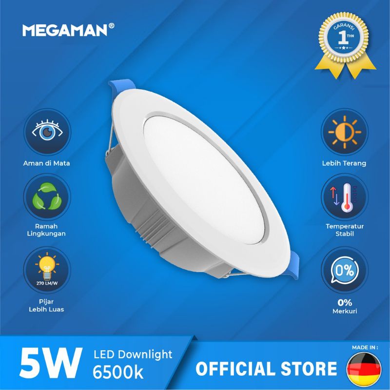 Megaman Downlight Lampu LED MQTL1119 6500K / 5W / 7W / 9W / 12W / 24W