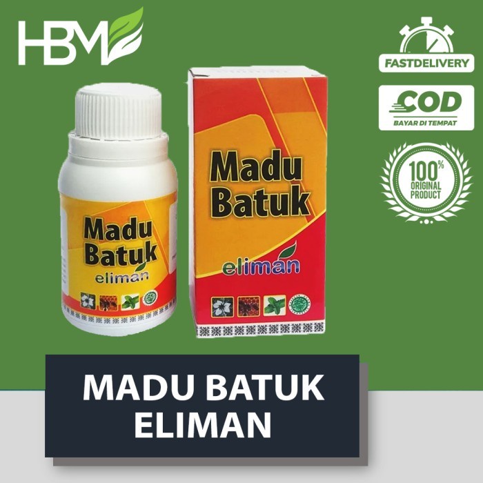 

MADU BATUK ELIMAN 175 GRAM BATUK KERING BATUK BERDAHAK