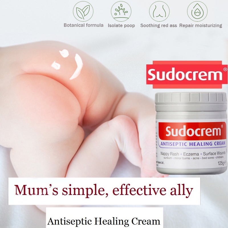 Sudocrem Baby Antiseptic Healing Cream 125 gr - Krim Perawatan Bayi Sudocrem / Jerawat Ruam Popok Cream / Diaper Rash Cream /Tidak ada Iritasi Alergi - Baby Care Cream Baby Cream