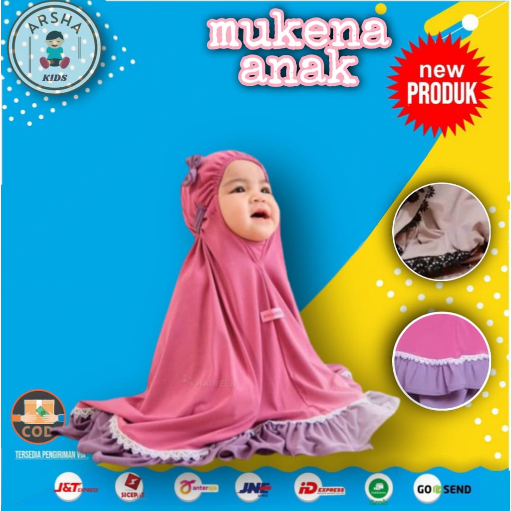 Mukena anak perempuan baju gamis anak polos busana muslim anak perempuan tanggung terbaru renda