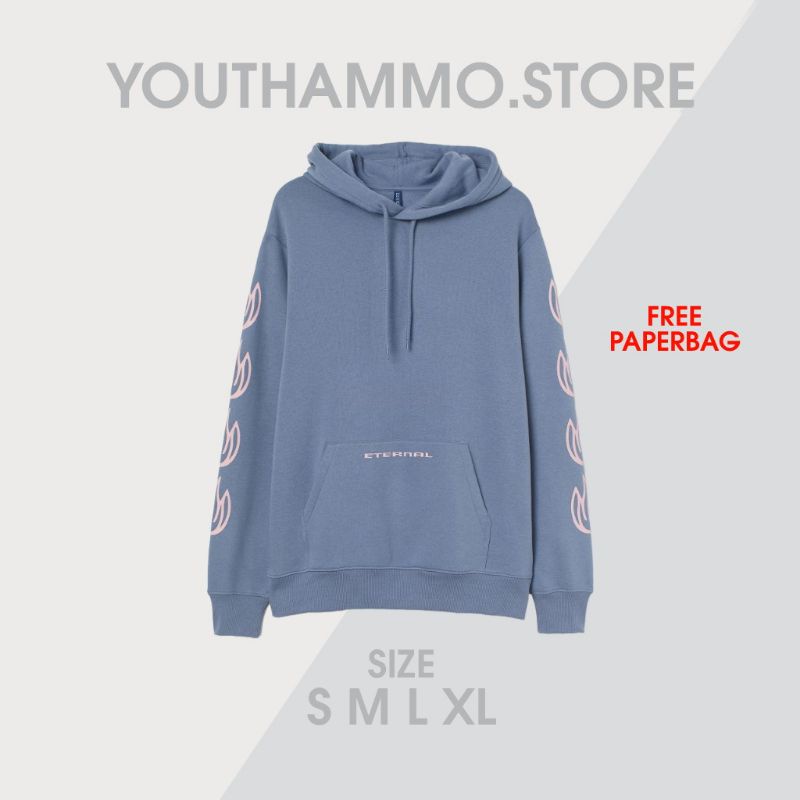 Hoodie H*M Eternal Blue Wanita Pria Full Tag / Hoodie H*M Free Paperbag (COD)