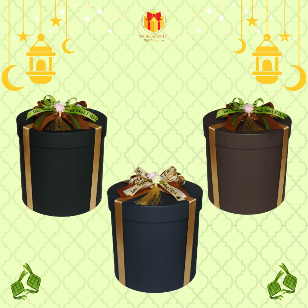 

Hardbox Lebaran Bloom Box / Box Bulat Pita Dove D : 17,5 T : 17,5 WGC-b06