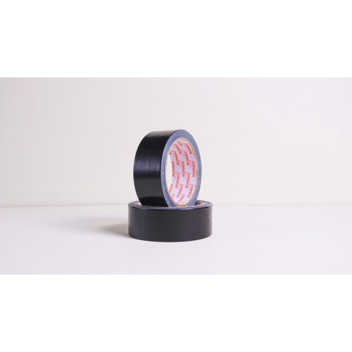 Lakban Linen Premium Borneo Warna Hitam 24mmx12m - Satuan