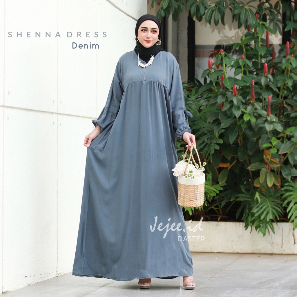 SHENNA LONG DRESS RAYON JUMBO LD 120 GAMIS POLOS BUSUI