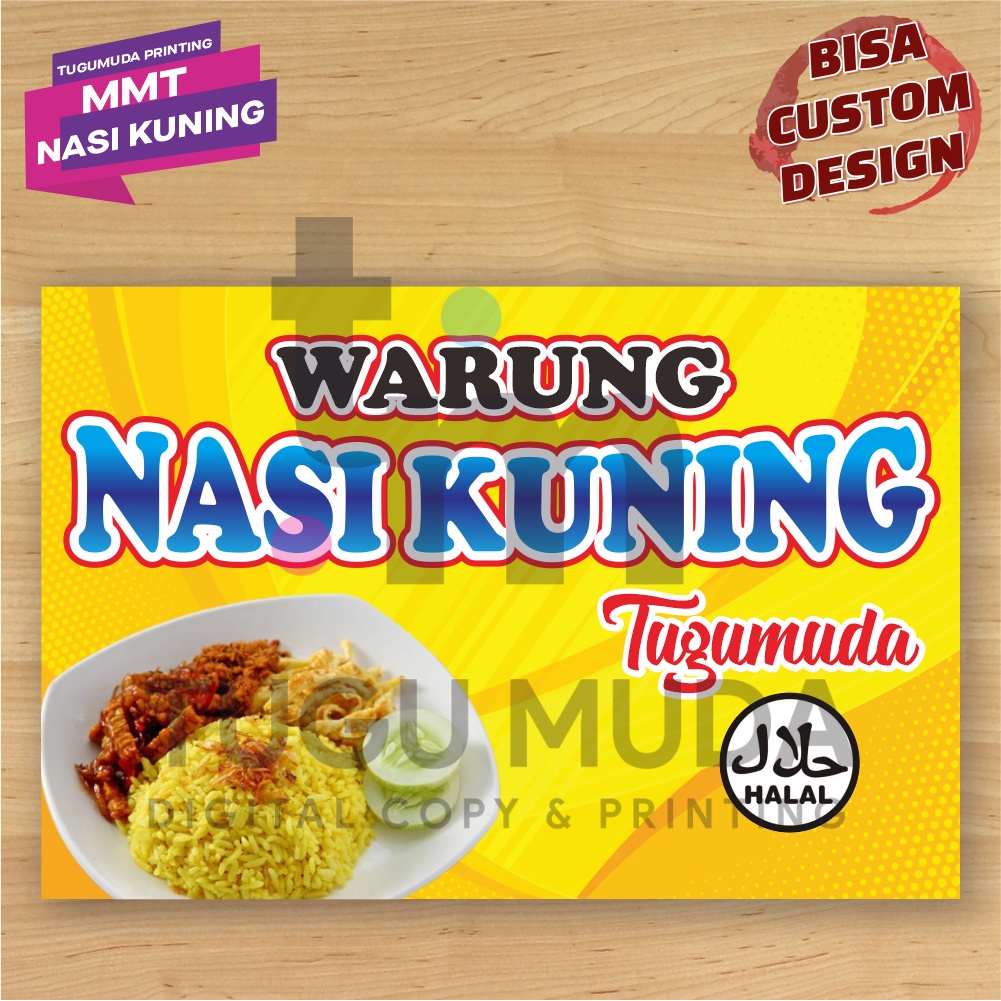 Cetak Spanduk|Banner|MMT - WARUNG NASI KUNING-NASI LANGGI-NASI UDUK-AYAM GEPREK