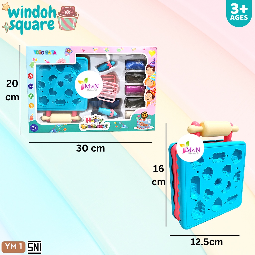 MWN Mainan Windoh Square Kotak Cake Dus YM1