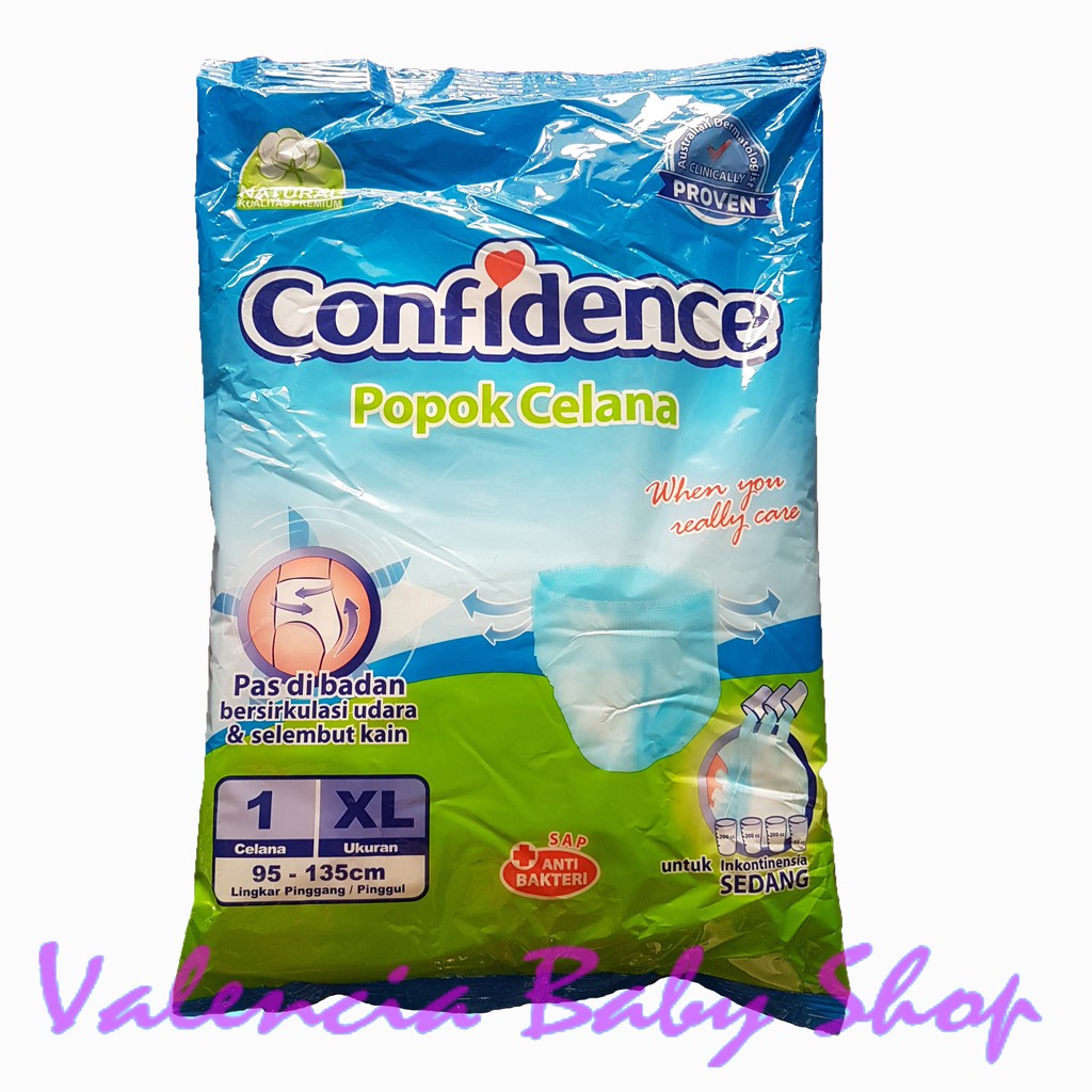 CONFIDENCE POPOK CELANA / POPOK DEWASA RENCENG SACHET [SIZE M/L/XL Per Isi 1 Pcs]