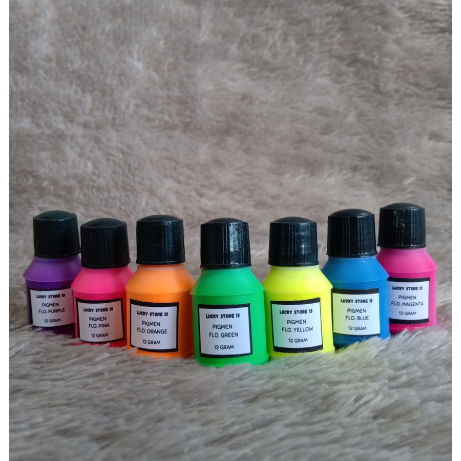 PIGMEN FLUORESCENT MINI 12gr 12 gr Pewarna Stabilo Clay Pigment Colour Resin Stabilo Slime Waterbase