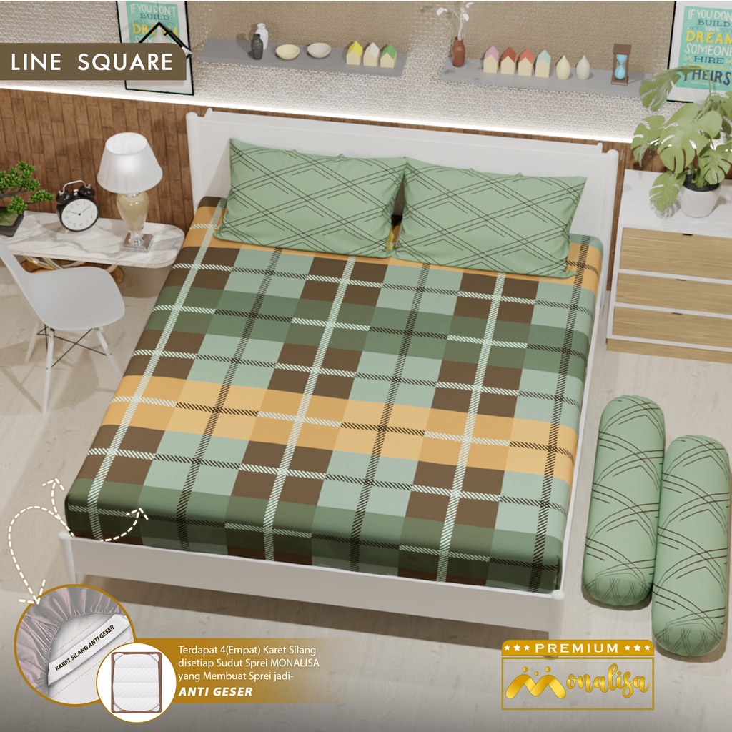 Monalisa Premium Sprei Uk 160/180 - Line Square